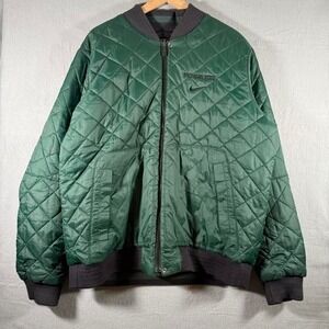 Vintage Nike Michigan State Spartans Reversible Quilted Bomber Jacket Zip Button